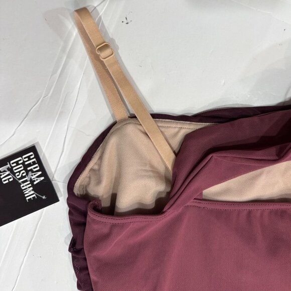 Balera Two-Tone Dance Dress Costume Burgundy Pink Multiway Straps Ballet Lyrical - Picture 10 of 15